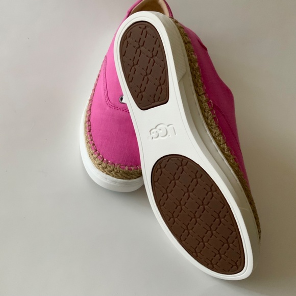 UGG AUSTRALIA EYAN II PINK AZALEA CANVAS BOAT STYLE SNEAKERS Trainers Flat Shoes - Picture 11 of 16